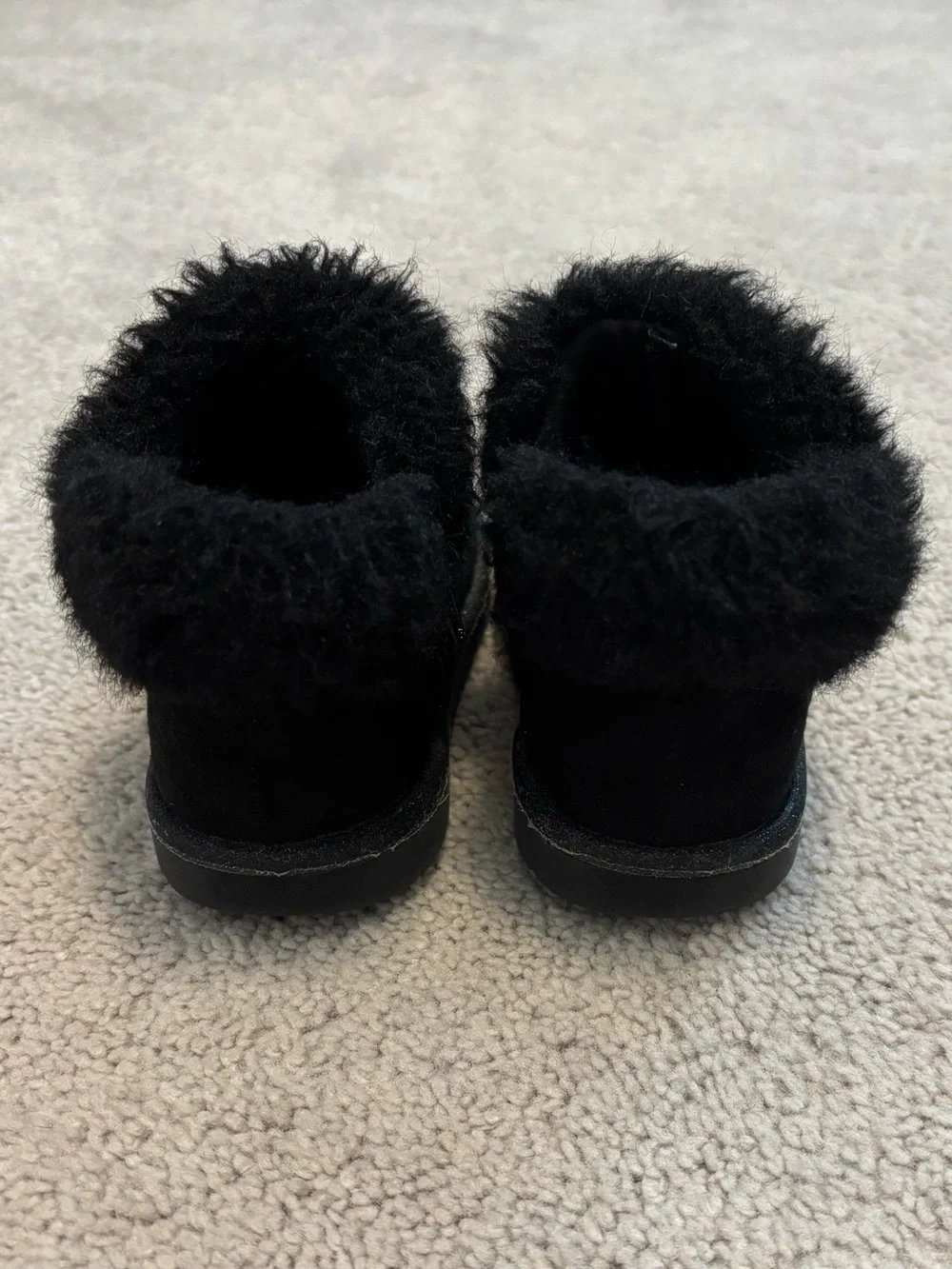 Harper Canyon Black Faux Fur Cuff Slip-On Girls Boots